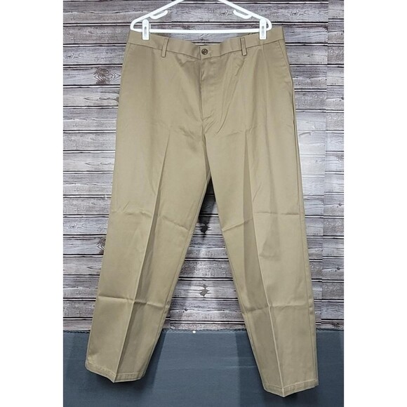 Mens Dockers Signature Khaki Pants Flat Front Size 38x29 Beige Classic Fit D3 - Picture 1 of 11